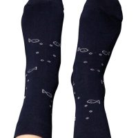 FellHerz Socken mit Bio-Baumwolle Anker dunkelblau