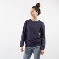 The Driftwood Tales Sweatshirt Inside Out – Recycelte Bio-Baumwolle – Marineblau und Hellgrün