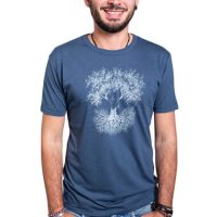 Life-Tree Bambus Shirt Fairwear für Herren „Fusion“ in Denim Blue
