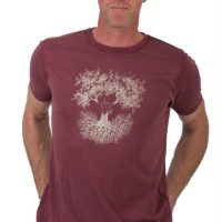 Life-Tree Shirt aus Biobaumwolle Fairwear für Herren „Fusion“ in Washed Red
