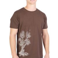 Life-Tree Shirt aus Biobaumwolle für Herren „Olive Tree“ in Washed Green/Brown