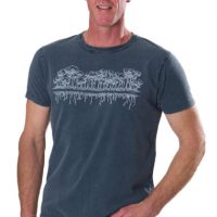 Life-Tree Shirt aus Biobaumwolle für Herren „Mirror“ in Washed Green/Blue