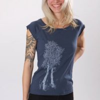 Life-Tree Bambus Shirt Fairwear für Damen „Birke“ in Denim Blue