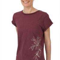 Life-Tree Shirt aus Biobaumwolle Fairwear für Damen „Olive Branch“ in Washed Green/Red/Blue